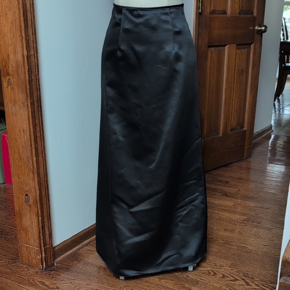 Elegant Black Satin Skirt